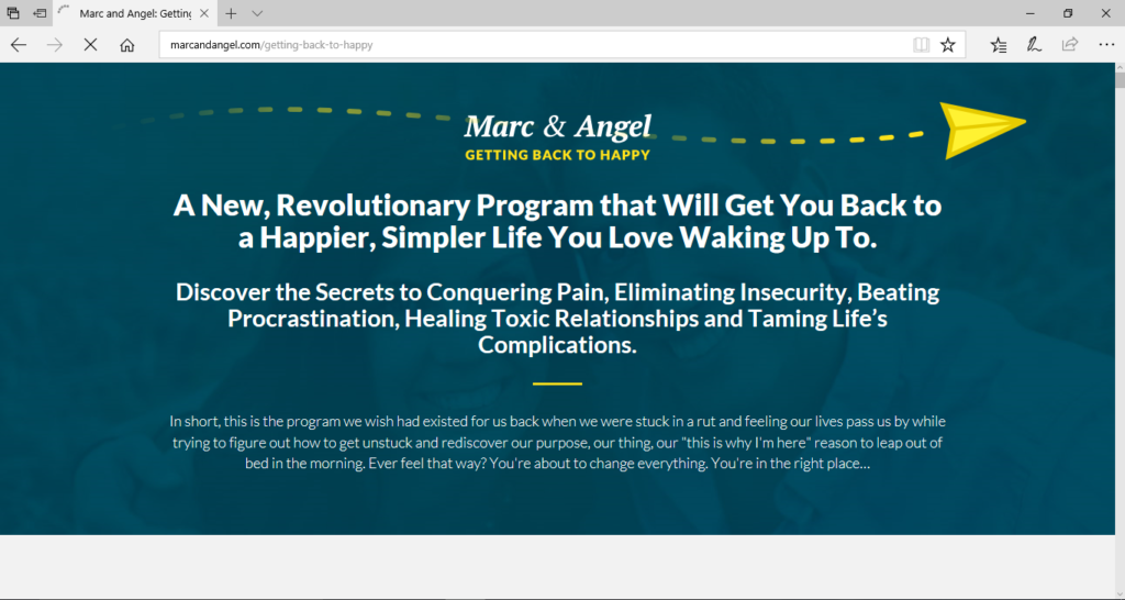 landing page copywriting tip from Marc & Angel